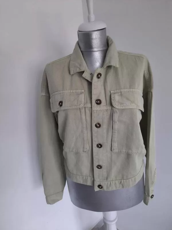 Geacă din denim NOISY MAY XS | Verde mentă, Fără glugă, Monocrom, Reiat, Denim - Image 2