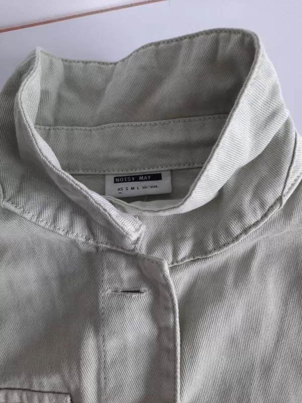 Geacă din denim NOISY MAY XS | Verde mentă, Fără glugă, Monocrom, Reiat, Denim - Image 4