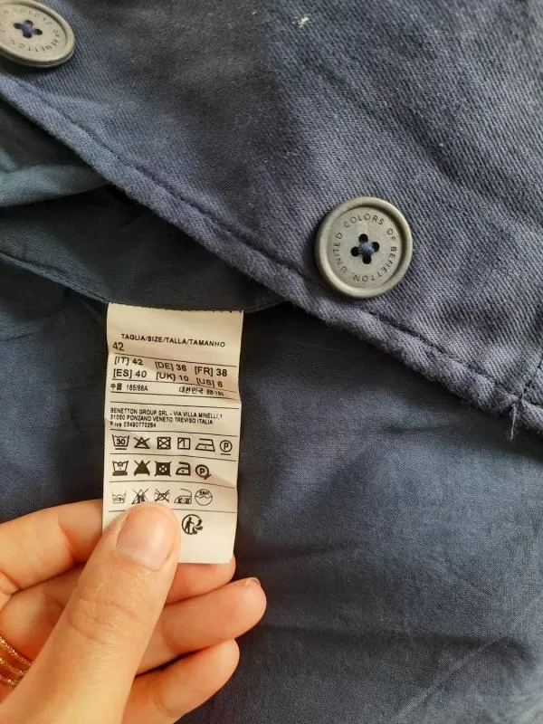 Îmbrăcăminte de exterior (Outerwear) United Colors of Benetton EU 42 | Albastru, Fără glugă, Monocrom, Denim - Image 5