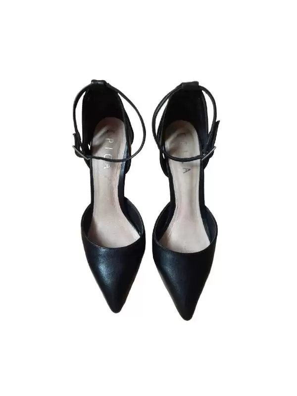 Pantofi cu toc înalt Epica EU 39 | Negru, Piele naturală
