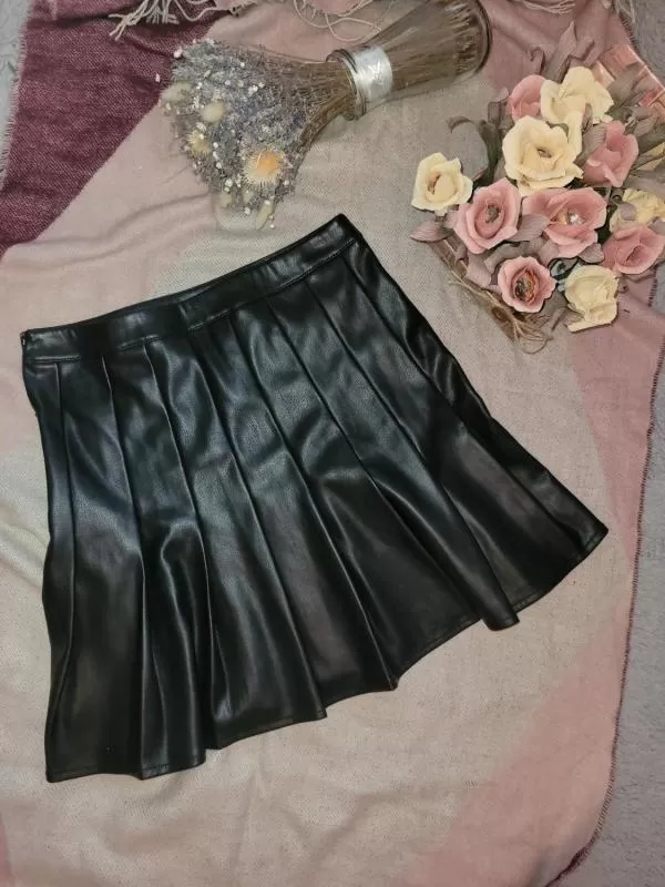 Fustă Review XS | Negru, Mini, Poliuretan - Image 2