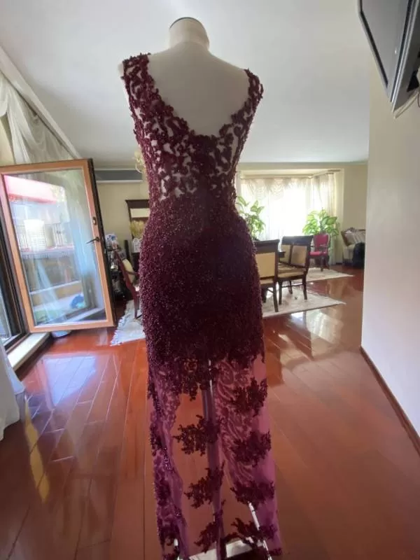 Rochie de seară M.Marquise S | Burgundy, Maxi - Image 4