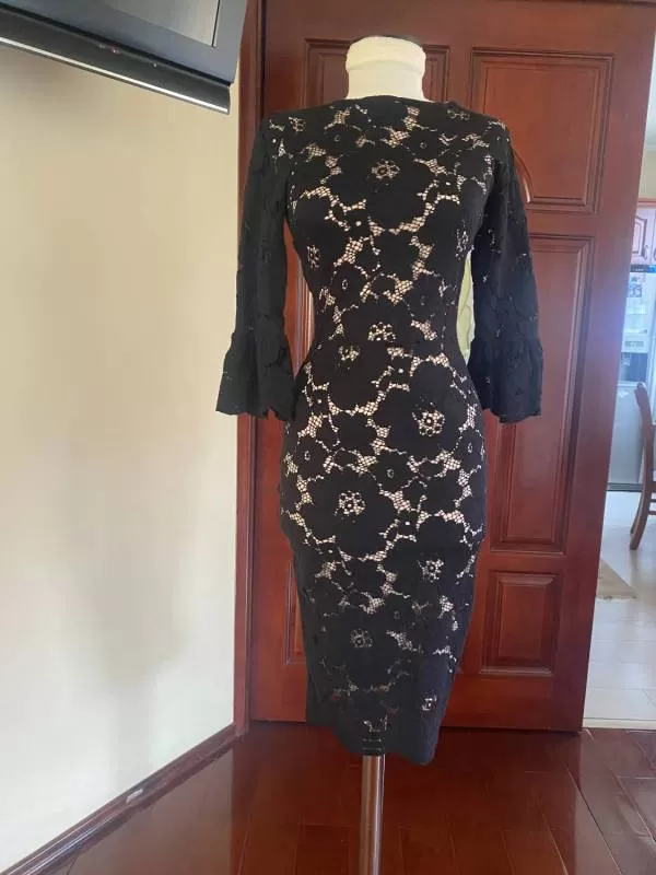 Rochie de seară Pnk EU 36 | Negru, Midi - Image 3