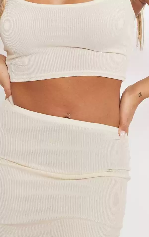 Fustă PrettyLittleThing EU 40 | Bej, Midi, Poliester - Image 4