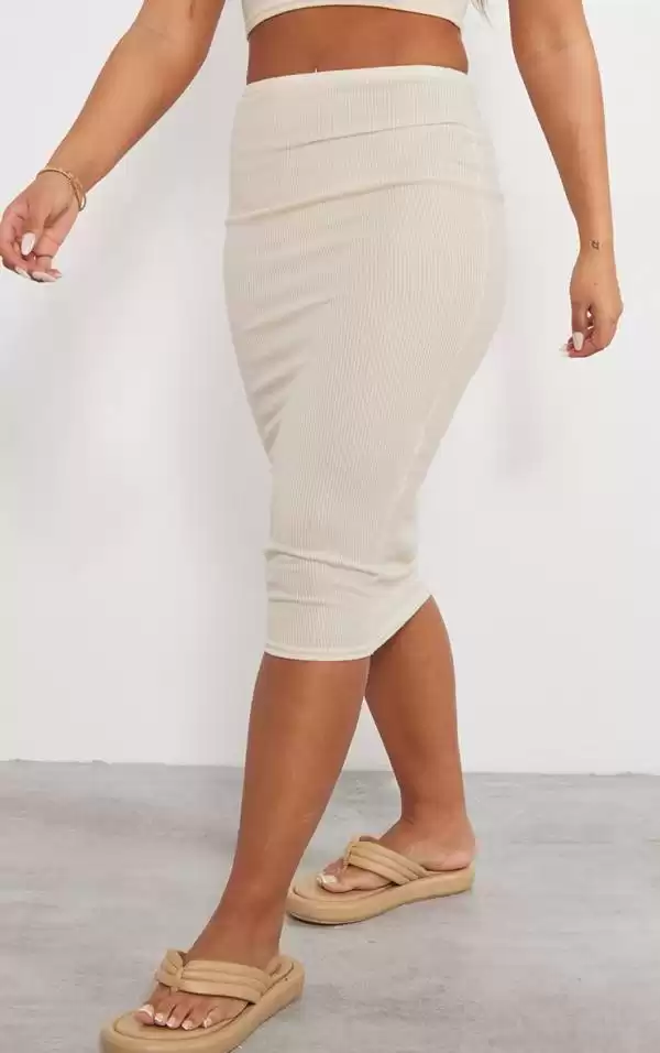 Fustă PrettyLittleThing EU 40 | Bej, Midi, Poliester - Image 2