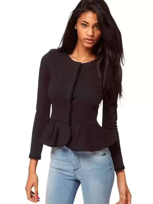 Sacou ASOS EU 36 | Negru, Normal, Bumbac