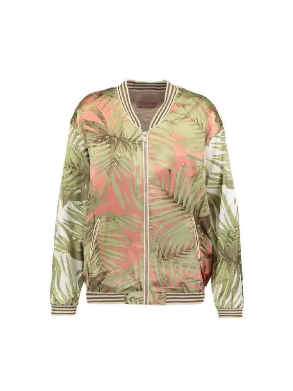 Geacă bomber Scotch & Soda M | Verde, Fără glugă, Floral Tropical