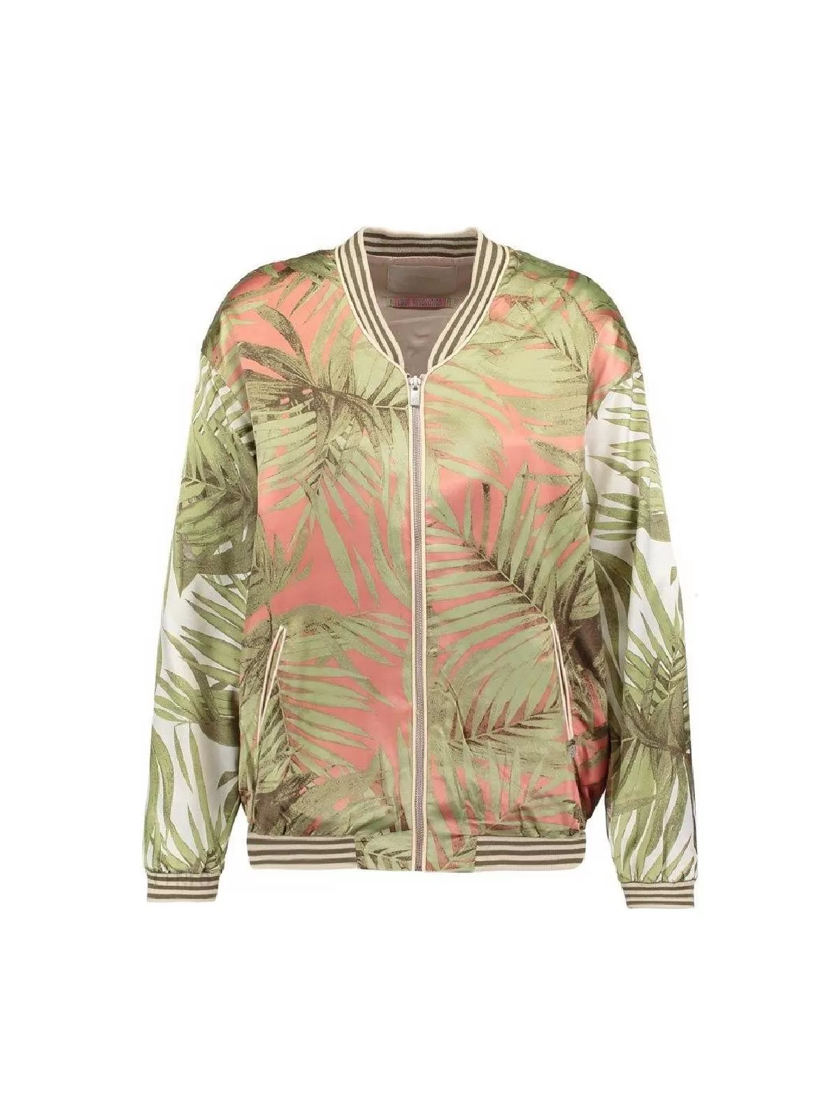 Geacă bomber Scotch & Soda M | Verde, Fără glugă, Floral & Tropical