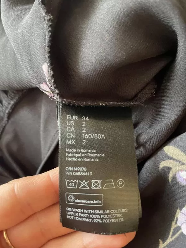 Body H&M EU 34 | Negru, Normal, Poliester - Image 8