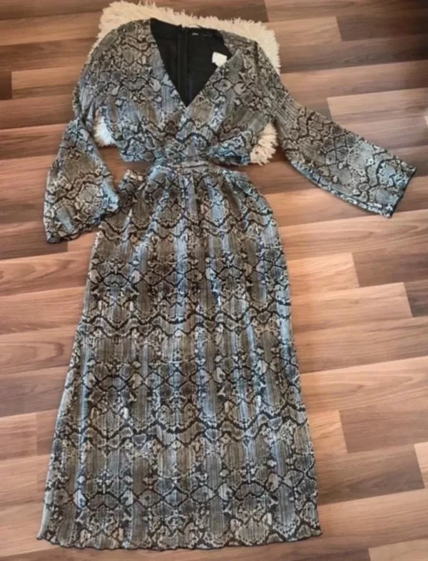Rochie de seară Zara M | Gri, Maxi - Image 10