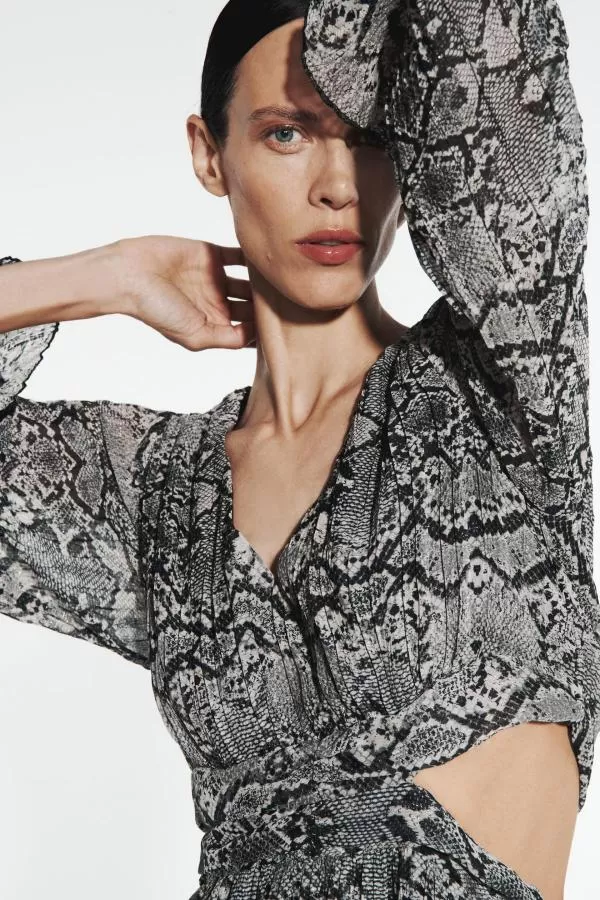 Rochie de seară Zara M | Gri, Maxi - Image 5