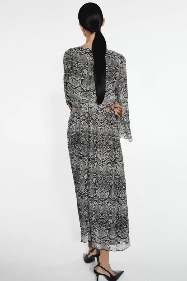 Rochie de seară Zara M | Gri, Maxi - Image 3