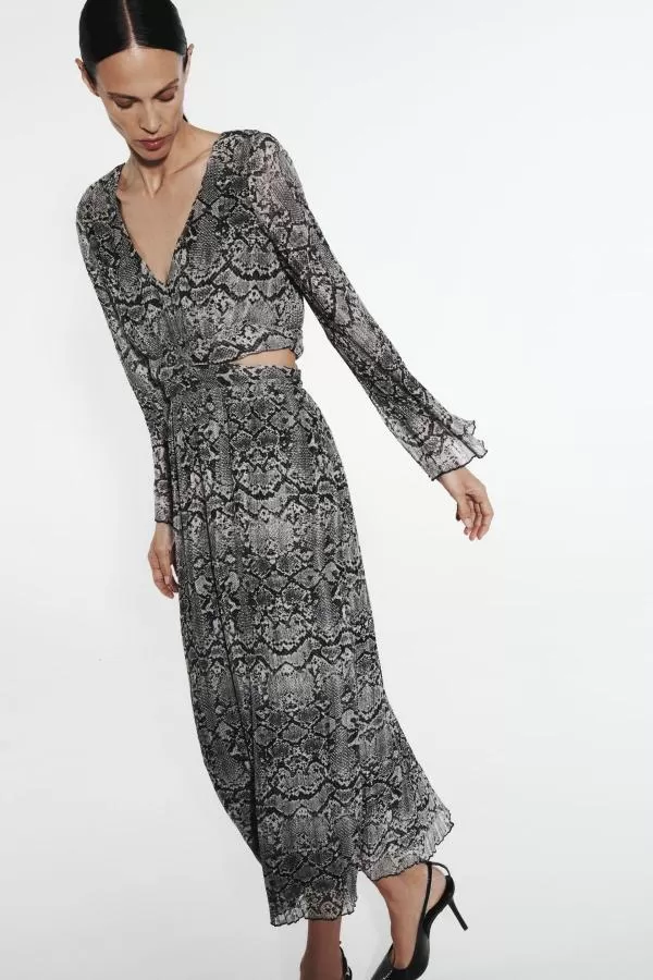 Rochie de seară Zara M | Gri, Maxi - Image 4
