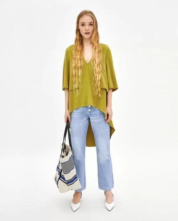 Cămașă Zara XS | Khaki, Normal, Poliester - Image 2