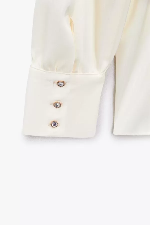 Cămașă Zara EU 36 | Crem, Normal, Poliester - Image 8