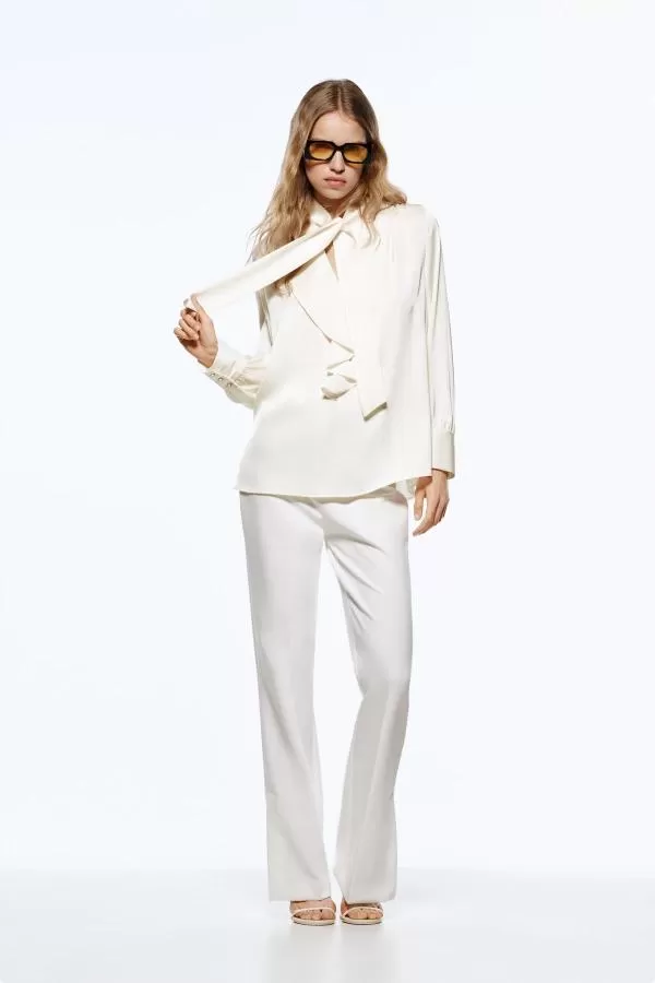 Cămașă Zara EU 36 | Crem, Normal, Poliester - Image 2