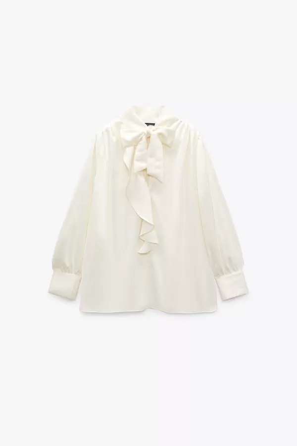 Cămașă Zara EU 36 | Crem, Normal, Poliester - Image 6