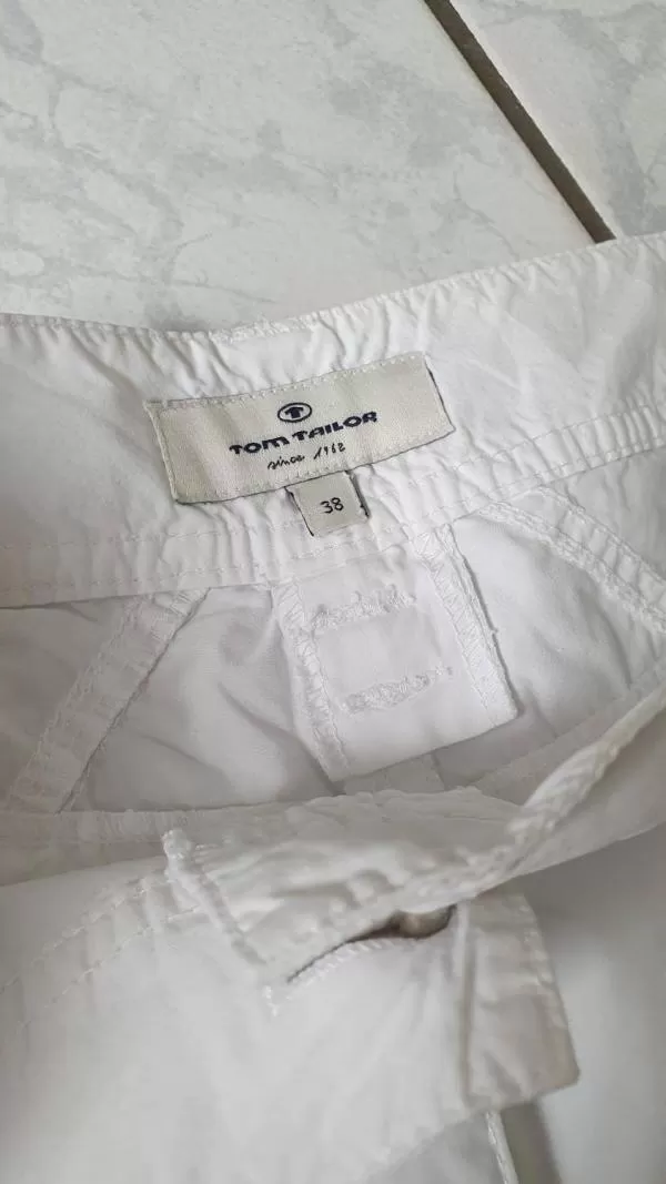 Pantaloni Tom Tailor EU 38 | Alb, Scurți, Bumbac - Image 6