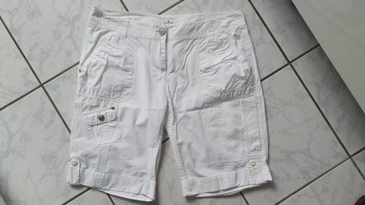Pantaloni Tom Tailor EU 38 | Alb, Scurți, Bumbac - Image 2