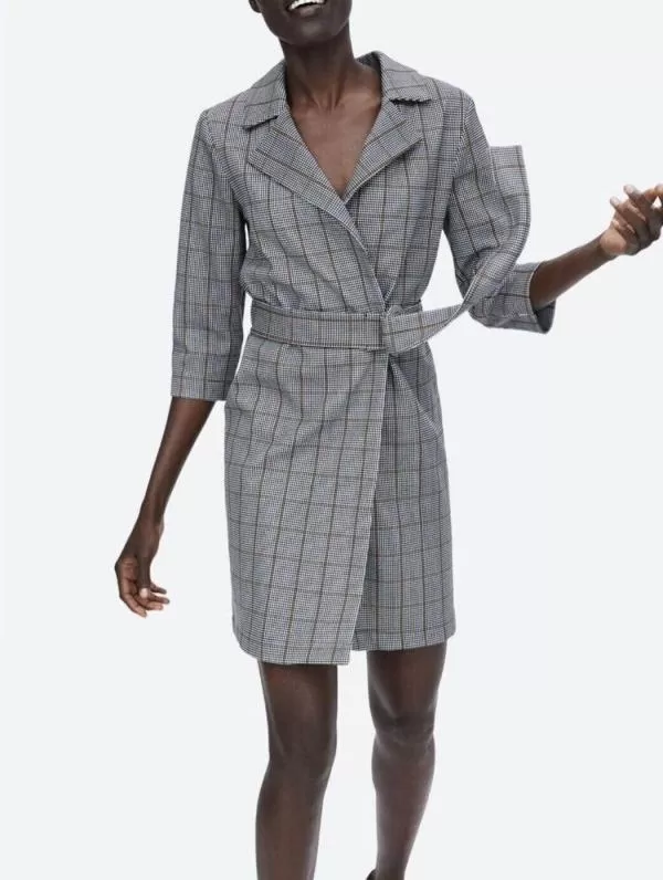 Rochie office Zara S | Gri, Mini, Bumbac - Image 5