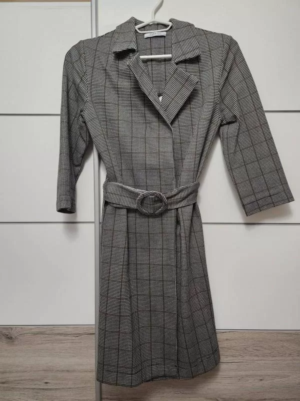 Rochie office Zara S | Gri, Mini, Bumbac - Image 8