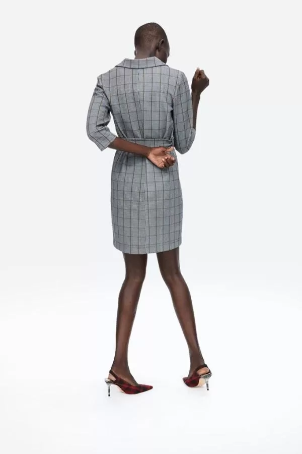 Rochie office Zara S | Gri, Mini, Bumbac - Image 3