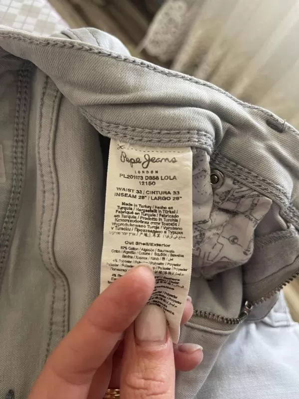 Blugi Pepe Jeans EU 38 | Gri, Lungi, Denim - Image 4