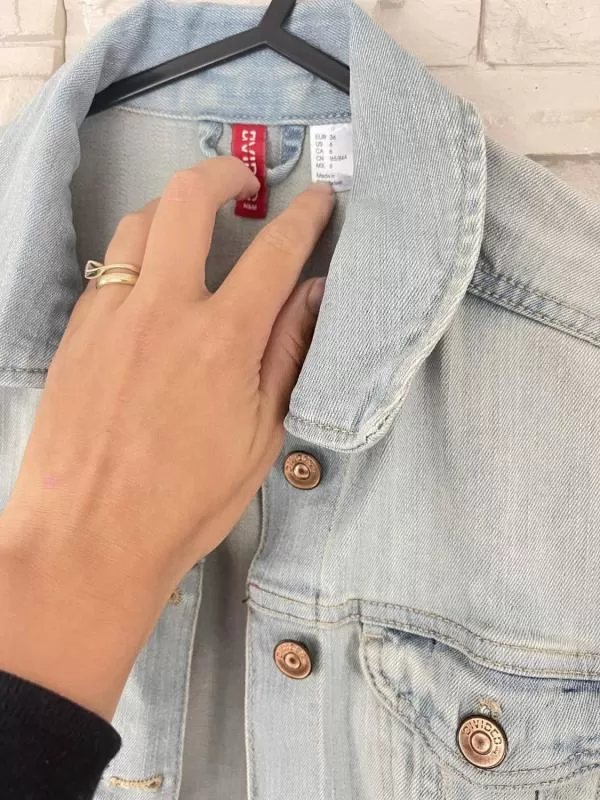 Geacă din denim H&M EU 36 | Bleu, Fără glugă, Denim - Image 4