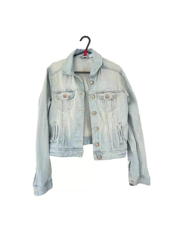 Geacă din denim H&M EU 36 | Bleu, Fără glugă, Denim