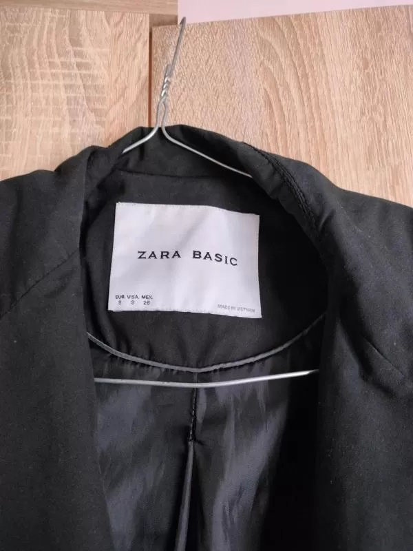 Trenci Zara EU 36 | Negru, Fără glugă, Monocrom, Elastan - Image 4