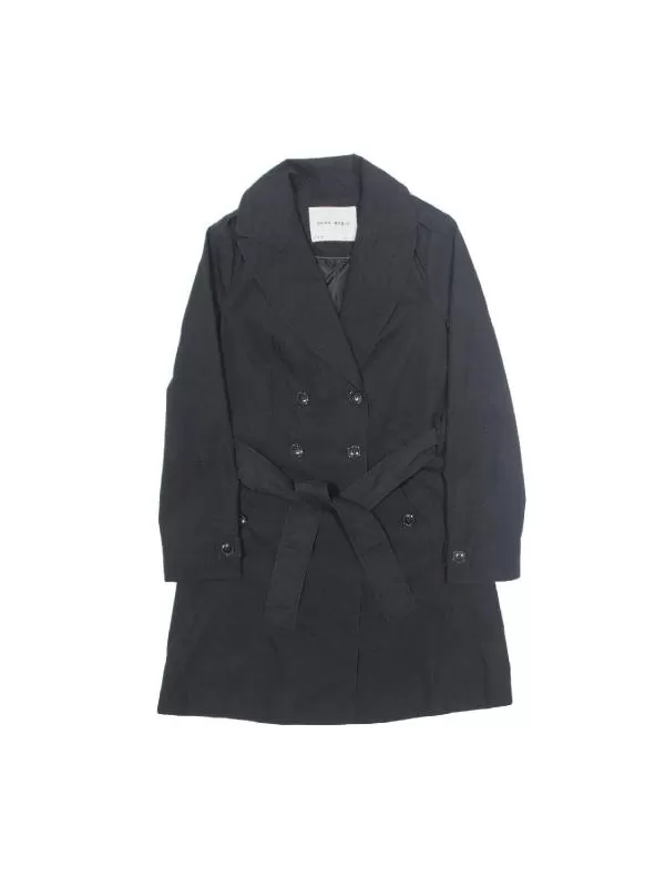 Trenci Zara EU 36 | Negru, Fără glugă, Monocrom, Elastan