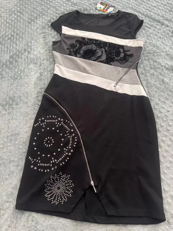 Rochie casual Desigual L | Negru, Midi, Poliester - Image 8