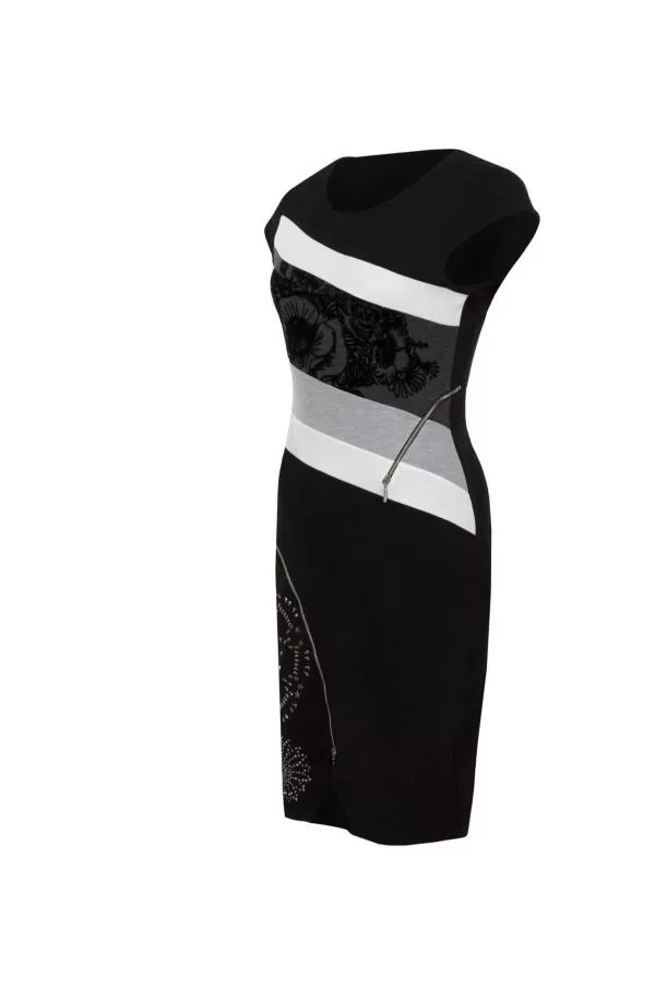Rochie casual Desigual L | Negru, Midi, Poliester - Image 3