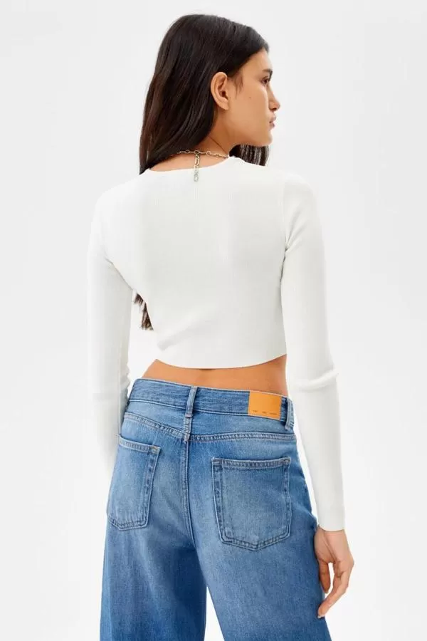 Bluză Bershka S | Alb, Normal, Poliamidă - Image 2