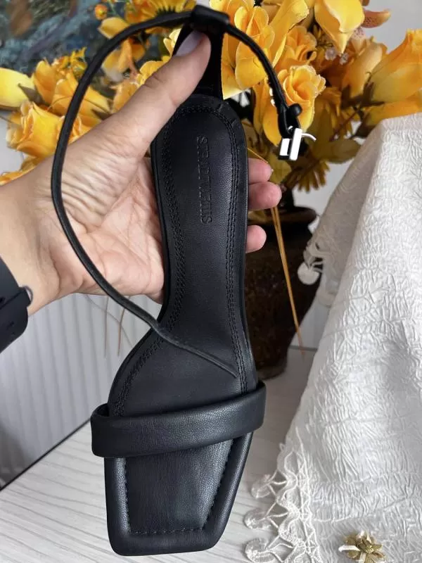 Sandale cu toc Stradivarius EU 38 | Negru, Piele ecologică - Image 6