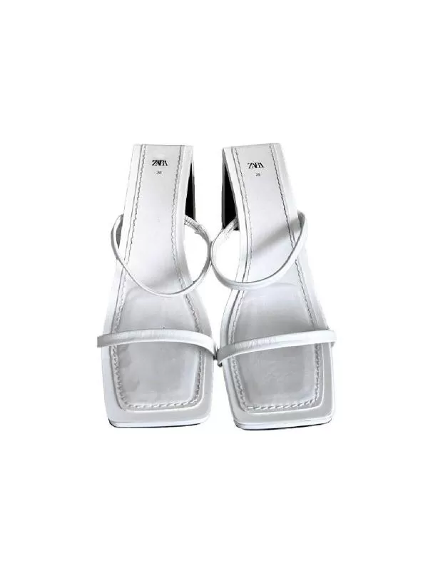 Sandale cu toc Zara EU 38 | Alb