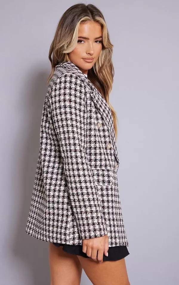 Sacou PrettyLittleThing EU 42 | Multicolor, Normal, Mânecă lungă, Carouri - Image 3