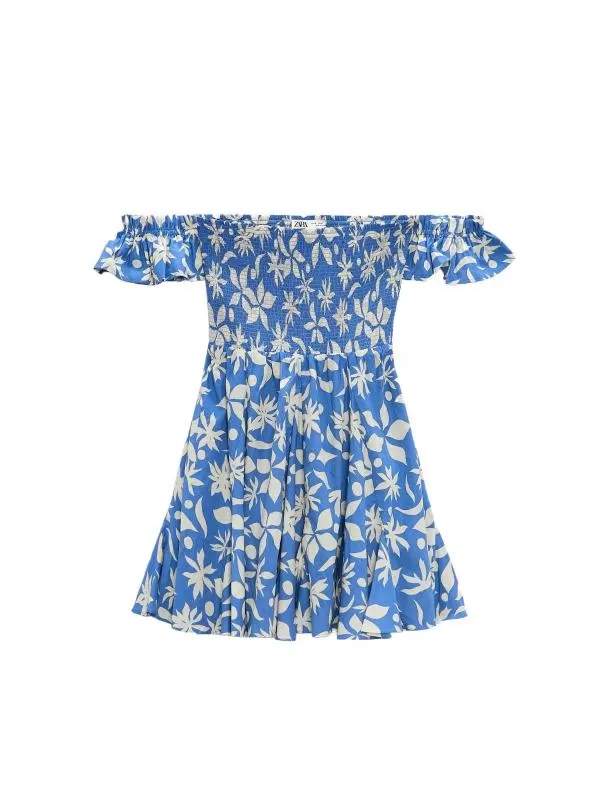 Rochie casual Zara EU 38 | Albastru, Mini, Vâscoză