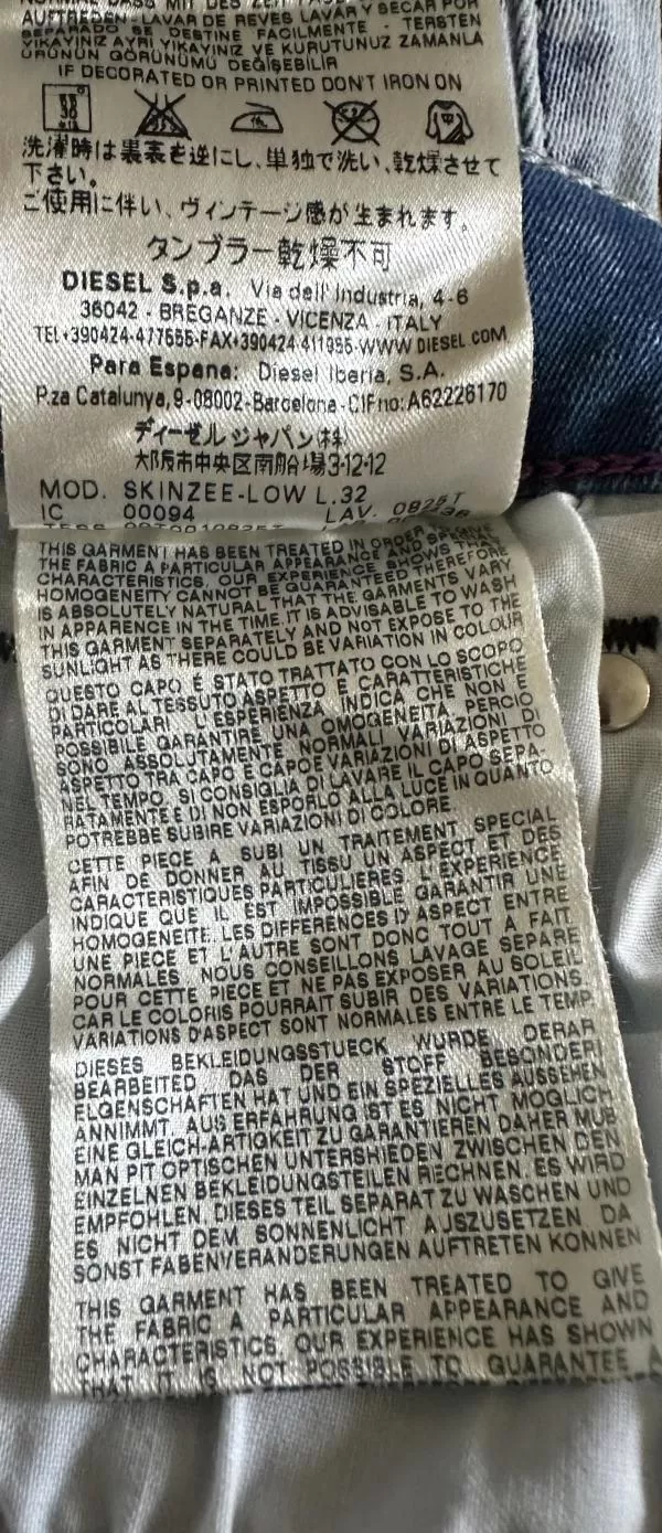 Blugi Diesel S-M | Albastru, Lungi, Bumbac - Image 6
