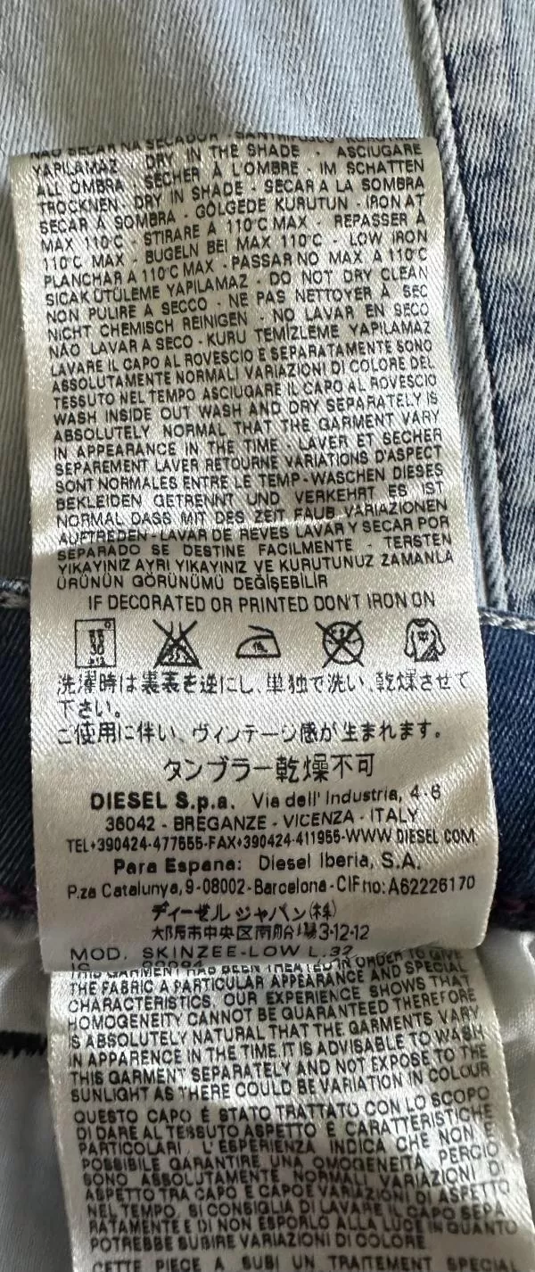 Blugi Diesel S-M | Albastru, Lungi, Bumbac - Image 7