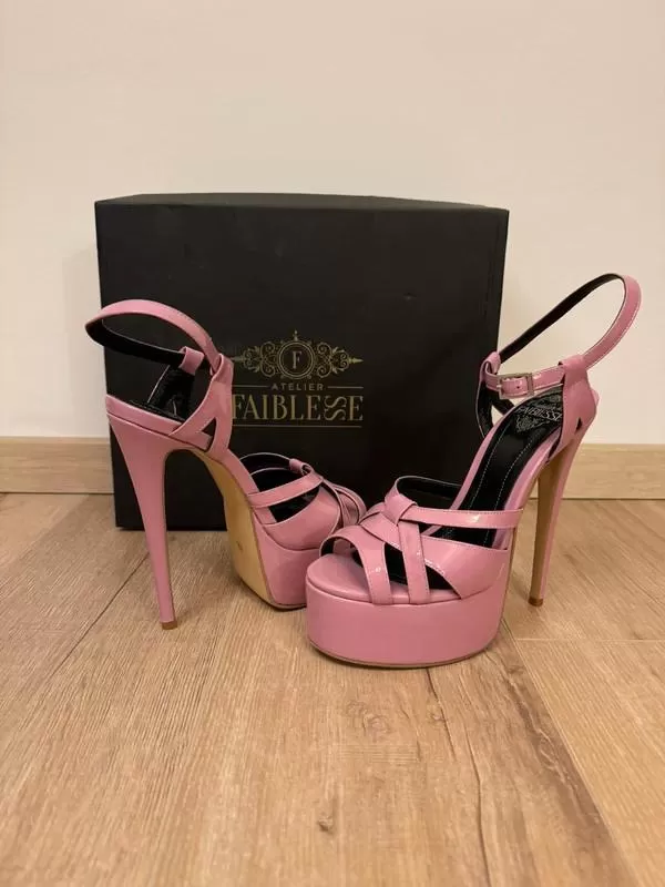 Sandale cu toc Atelier Faiblesse EU 38 | Roz, Piele naturală - Image 3