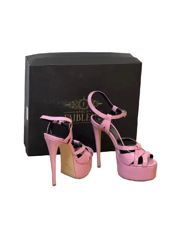 Sandale cu toc Atelier Faiblesse EU 38 | Roz, Piele naturală