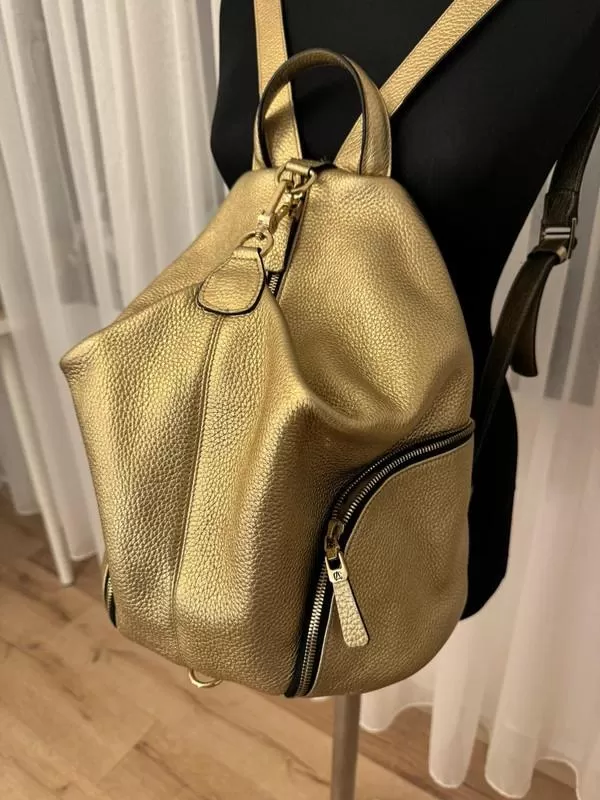 Rucsac ANNA CORI | Auriu, Piele naturală - Image 3