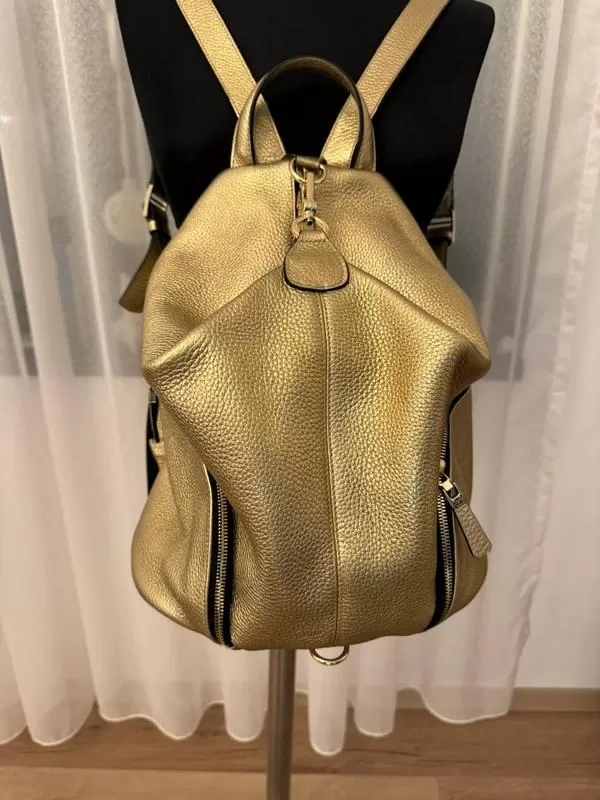 Rucsac ANNA CORI | Auriu, Piele naturală - Image 4