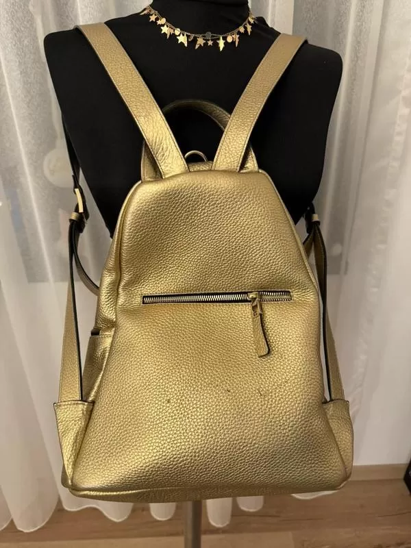 Rucsac ANNA CORI | Auriu, Piele naturală - Image 5