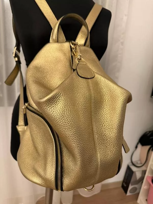 Rucsac ANNA CORI | Auriu, Piele naturală - Image 2