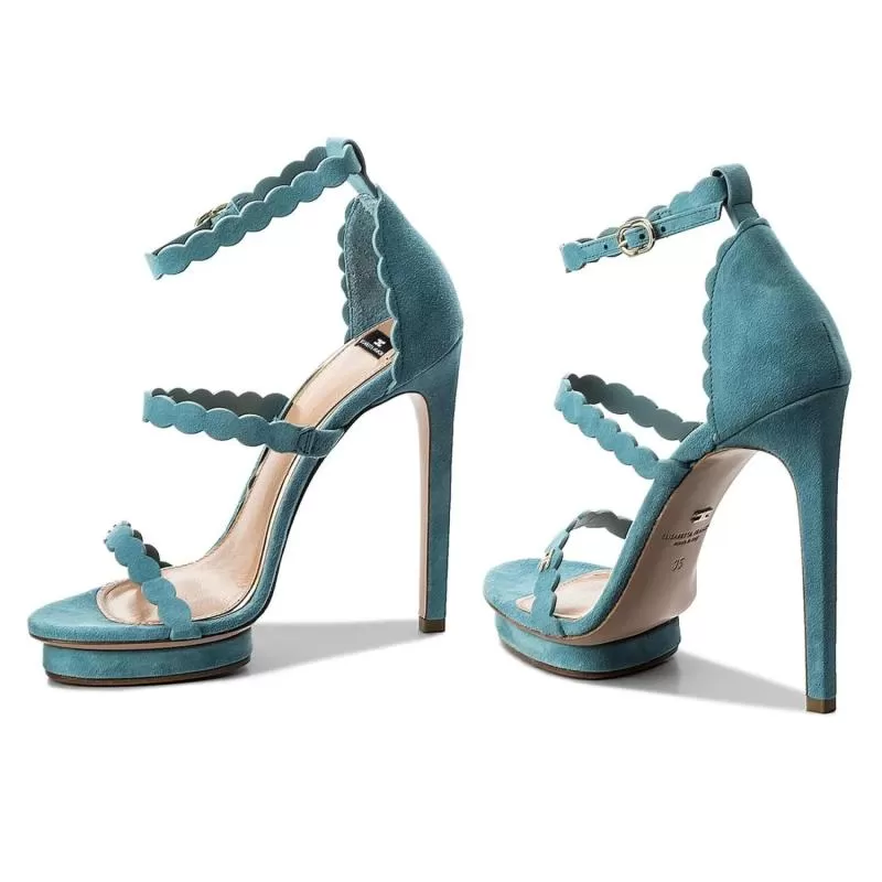 Sandale cu toc Elisabetta Franchi EU 37 | Bleu, Piele naturală - Image 2