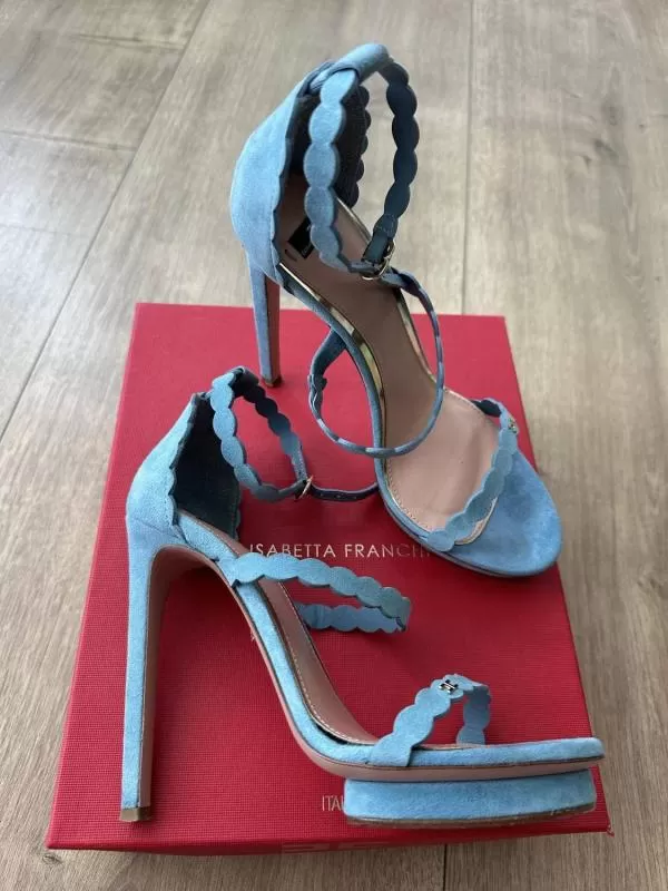 Sandale cu toc Elisabetta Franchi EU 37 | Bleu, Piele naturală - Image 3