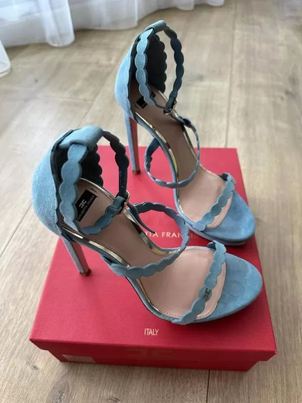 Sandale cu toc Elisabetta Franchi EU 37 | Bleu, Piele naturală - Image 5