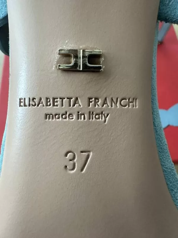 Sandale cu toc Elisabetta Franchi EU 37 | Bleu, Piele naturală - Image 7